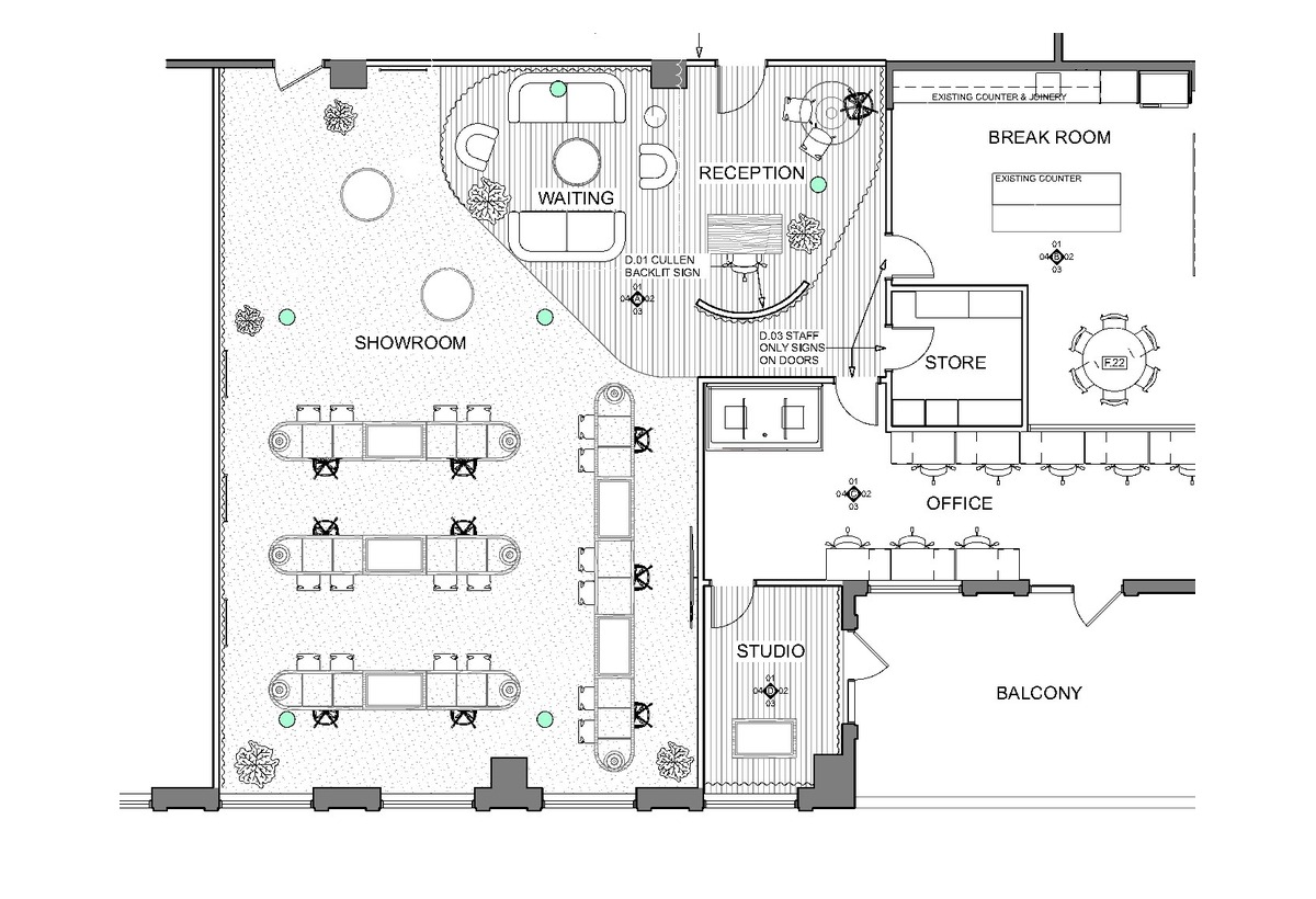 Los Angeles showroom proposed floorplan detail